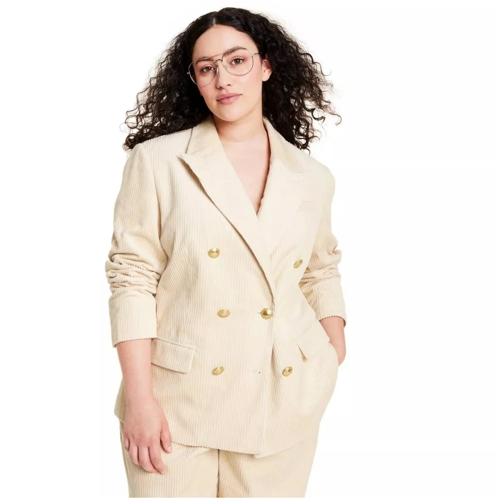 Rowing Blazers x Target Double Breasted Woman's Blazer XXL Cream Corduroy